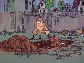 Screenshots from the 1969 DePatie Freleng cartoon Carte Blanched