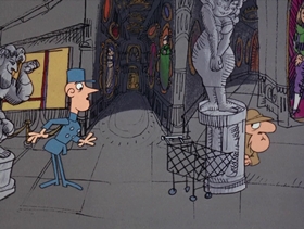 Screenshots from the 1969 DePatie Freleng cartoon Carte Blanched