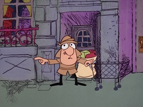Screenshots from the 1969 DePatie Freleng cartoon Carte Blanched