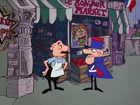 Screenshots from the 1969 DePatie Freleng cartoon Carte Blanched