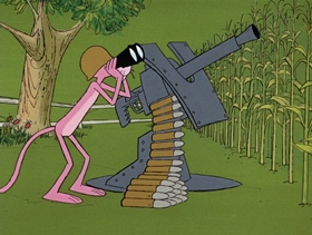 Screenshots from the 1969 DePatie Freleng cartoon Pink on the Cob