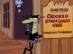 Screenshots from the 1969 DePatie Freleng cartoon The Deadwood Thunderball