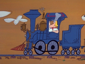 Screenshots from the 1969 DePatie Freleng cartoon The Deadwood Thunderball