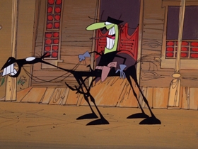 Screenshots from the 1969 DePatie Freleng cartoon The Deadwood Thunderball