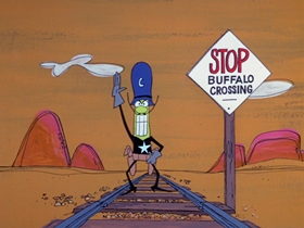 Screenshots from the 1969 DePatie Freleng cartoon The Deadwood Thunderball