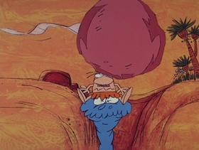 Screenshots from the 1969 DePatie Freleng cartoon Extinct Pink