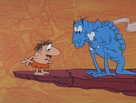 Screenshots from the 1969 DePatie Freleng cartoon Extinct Pink