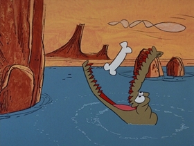 Screenshots from the 1969 DePatie Freleng cartoon Extinct Pink