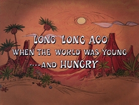 Screenshots from the 1969 DePatie Freleng cartoon Extinct Pink