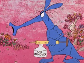 Screenshots from the 1969 DePatie Freleng cartoon Never Bug an Ant