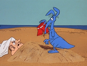 Screenshots from the 1969 DePatie Freleng cartoon Dune Bug