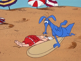 Screenshots from the 1969 DePatie Freleng cartoon Dune Bug