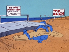 Screenshots from the 1969 DePatie Freleng cartoon Dune Bug