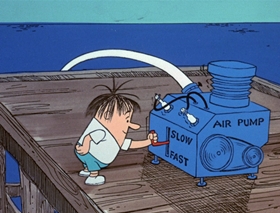 Screenshots from the 1969 DePatie Freleng cartoon Dune Bug