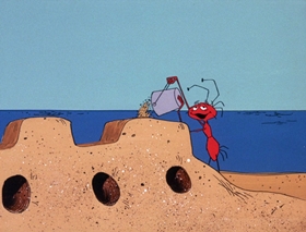 Screenshots from the 1969 DePatie Freleng cartoon Dune Bug