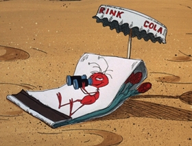 Screenshots from the 1969 DePatie Freleng cartoon Dune Bug