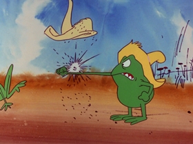 Screenshots from the 1969 DePatie Freleng cartoon A Pair of Greenbacks