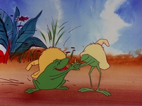 Screenshots from the 1969 DePatie Freleng cartoon A Pair of Greenbacks