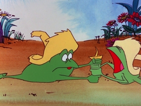 Screenshots from the 1969 DePatie Freleng cartoon A Pair of Greenbacks