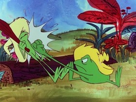 Screenshots from the 1969 DePatie Freleng cartoon A Pair of Greenbacks