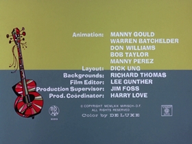 Screenshots from the 1969 DePatie Freleng cartoon A Pair of Greenbacks