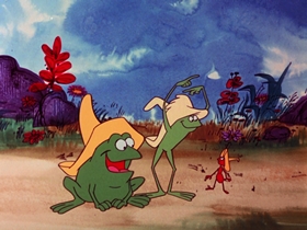 Screenshots from the 1969 DePatie Freleng cartoon A Pair of Greenbacks