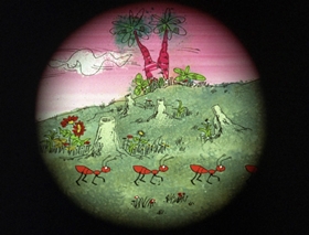 Screenshots from the 1969 DePatie Freleng cartoon Isle of Caprice