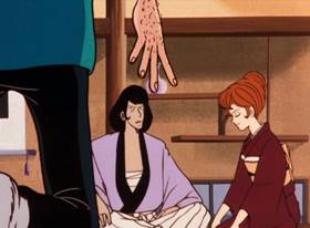 Screenshots from the 1971 TMS Entertainment cartoon The Coming of Goemon the Thirteenth