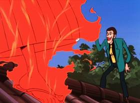 Screenshots from the 1971 TMS Entertainment cartoon The Coming of Goemon the Thirteenth