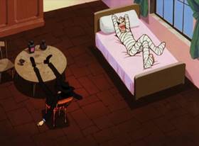 Screenshots from the 1971 TMS Entertainment cartoon The Coming of Goemon the Thirteenth