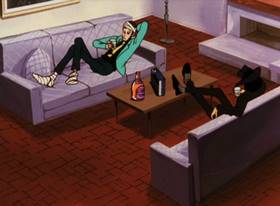 Screenshots from the 1971 TMS Entertainment cartoon The Coming of Goemon the Thirteenth