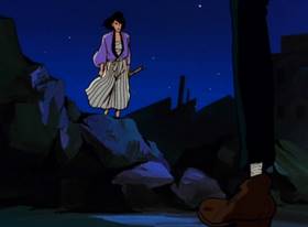Screenshots from the 1971 TMS Entertainment cartoon The Coming of Goemon the Thirteenth
