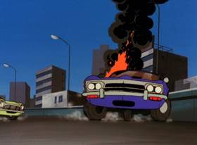 Screenshots from the 1971 TMS Entertainment cartoon The Coming of Goemon the Thirteenth