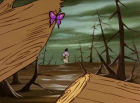 Screenshots from the 1971 TMS Entertainment cartoon The Coming of Goemon the Thirteenth