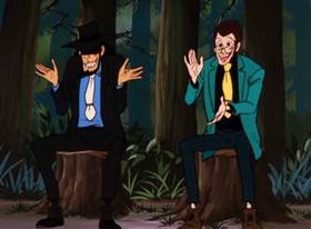 Screenshots from the 1971 TMS Entertainment cartoon The Coming of Goemon the Thirteenth