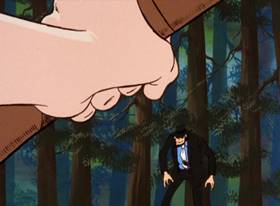 Screenshots from the 1971 TMS Entertainment cartoon The Coming of Goemon the Thirteenth