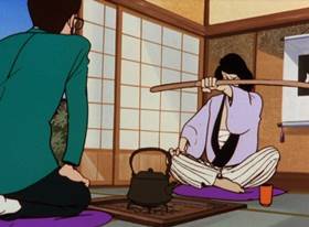 Screenshots from the 1971 TMS Entertainment cartoon The Coming of Goemon the Thirteenth