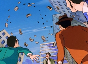 Screenshots from the 1971 TMS Entertainment cartoon Hunt Down the Counterfeiter