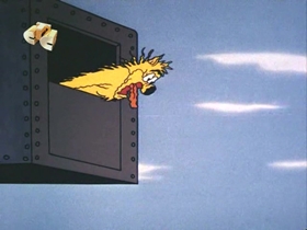 Screenshots from the 1971 Walter Lantz cartoon Kitty From the City