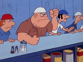 Screenshots from the 1971 DePatie Freleng cartoon Pink Blue Plate