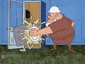 Screenshots from the 1971 DePatie Freleng cartoon Pink Blue Plate