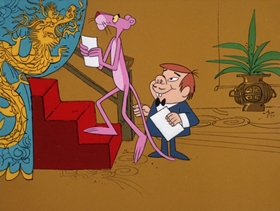 Screenshots from the 1971 DePatie Freleng cartoon Gong with the Pink