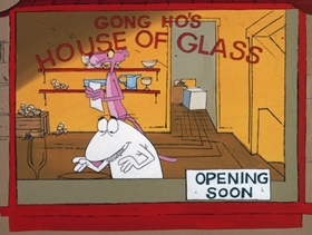 Screenshots from the 1971 DePatie Freleng cartoon Gong with the Pink