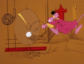 Screenshots from the 1971 DePatie Freleng cartoon Gong with the Pink