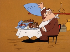 Screenshots from the 1971 DePatie Freleng cartoon Gong with the Pink