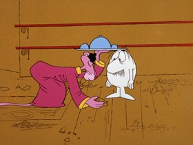 Screenshots from the 1971 DePatie Freleng cartoon Gong with the Pink