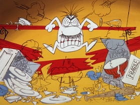 Screenshots from the 1971 DePatie Freleng cartoon Gong with the Pink