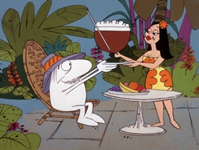 Screenshots from the 1971 DePatie Freleng cartoon Gong with the Pink