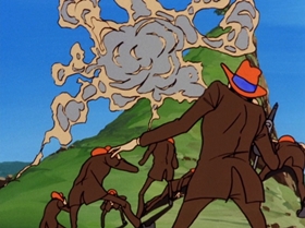 Screenshots from the 1972 TMS Entertainment cartoon Operation Jewel Snatch