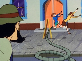 Screenshots from the 1972 TMS Entertainment cartoon Operation Jewel Snatch